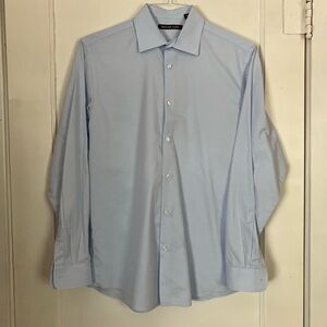 Men’s Michael Kors light blue, w/ small white stripe, button down shirt, size 20
